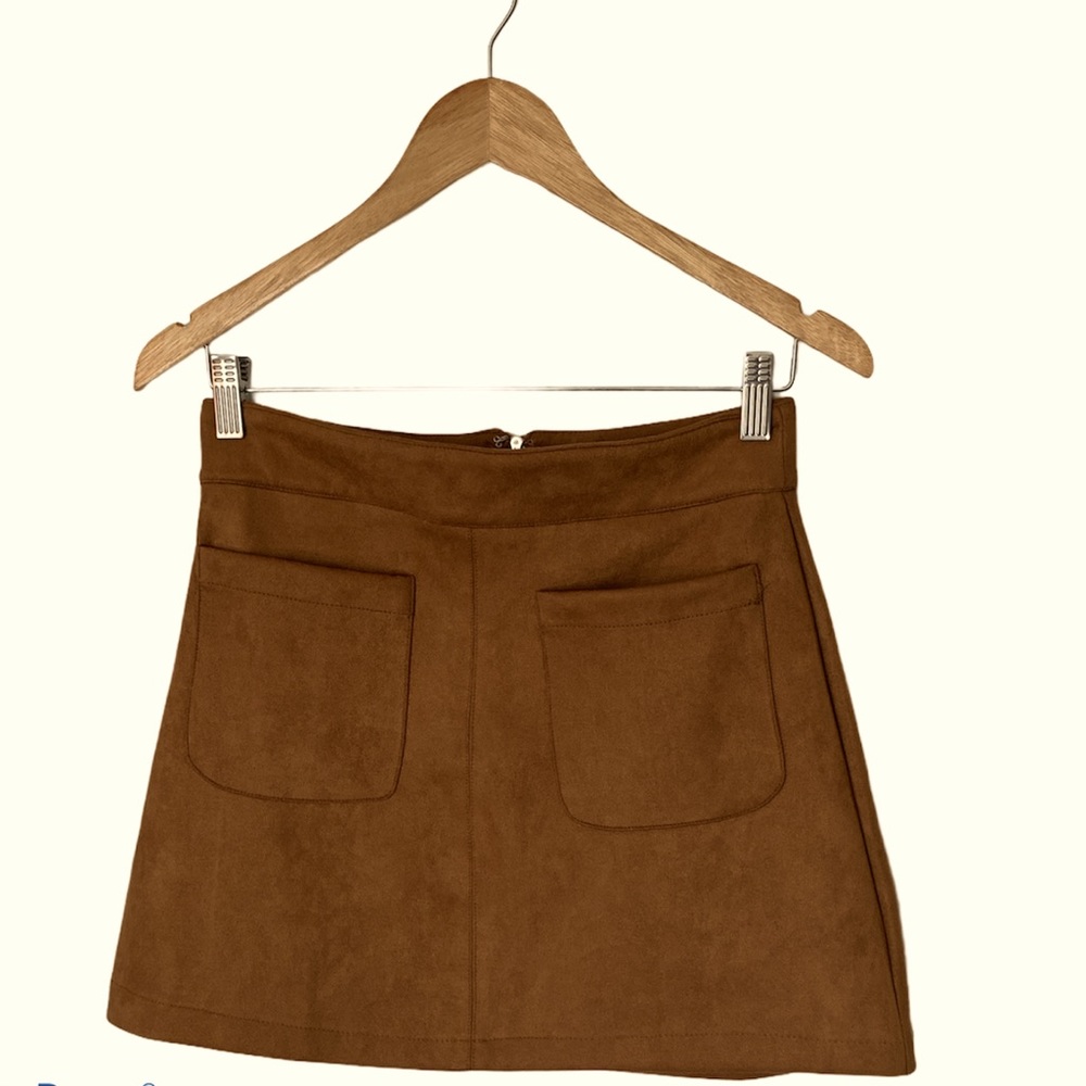 House of three brown suede mini skirt size 8
